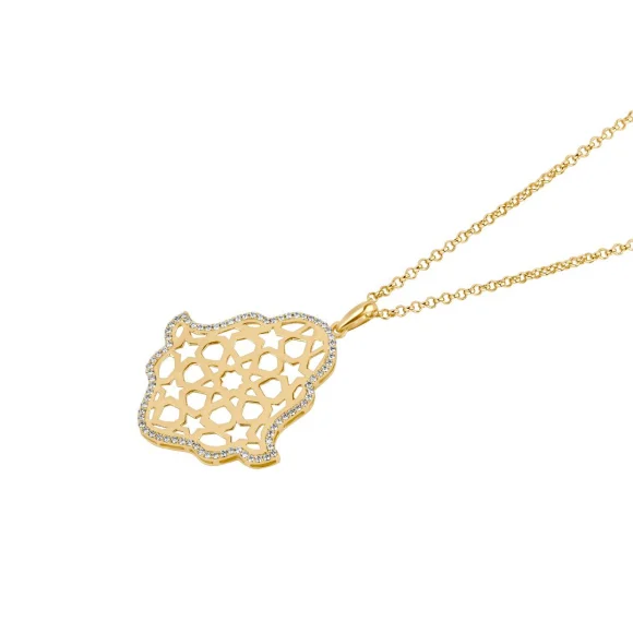 Pendentif khmissa Excellence Or jaune 750/1000 & Diamants