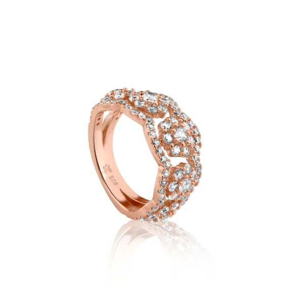 Bague 3 Marguerittes Excellence Argent 925 R.Gold