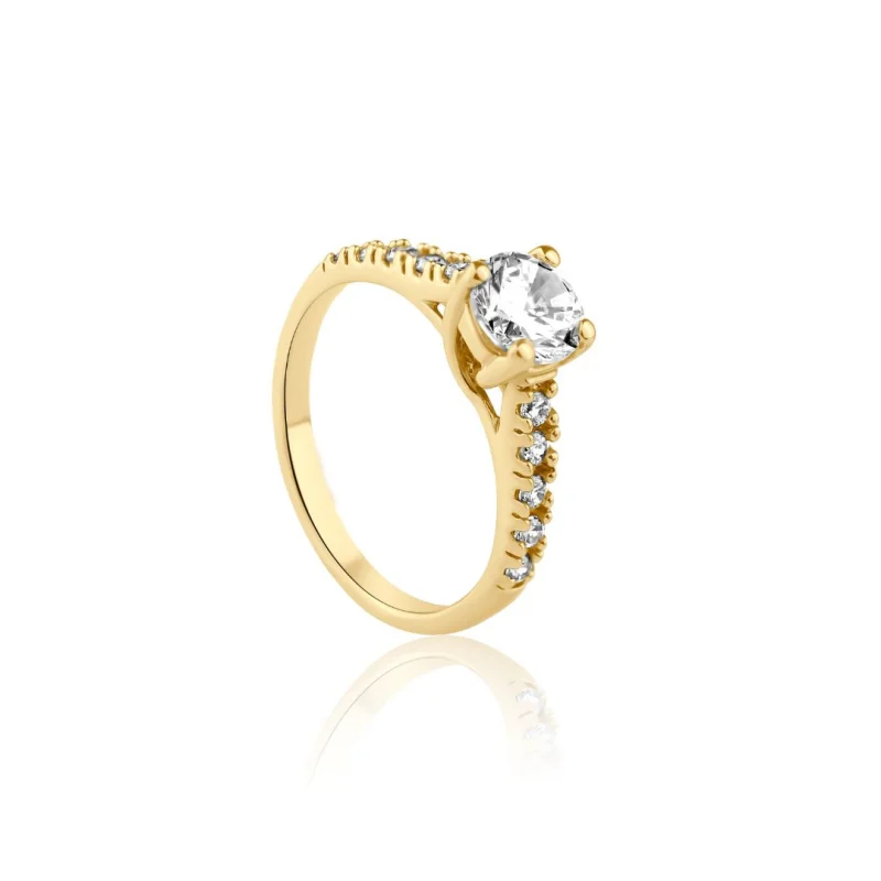 Solitaire Excellence Plaqué Or 18K 3Mic