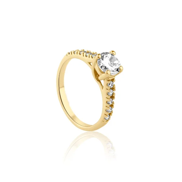 Solitaire Excellence Plaqué Or 18K 3Mic