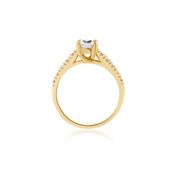 Solitaire Excellence Plaqué Or 18K 3Mic