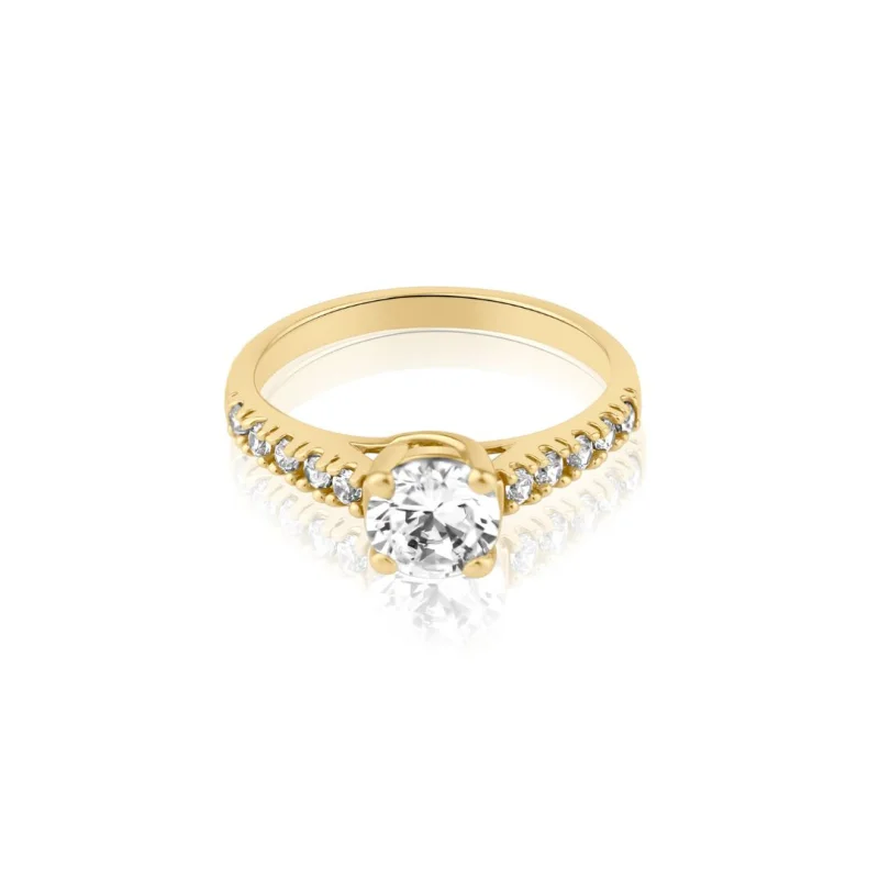 Solitaire Excellence Plaqué Or 18K 3Mic