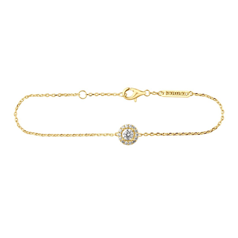 Gourmette marguerite Excellence Plaqué Or 18k 3Mic
