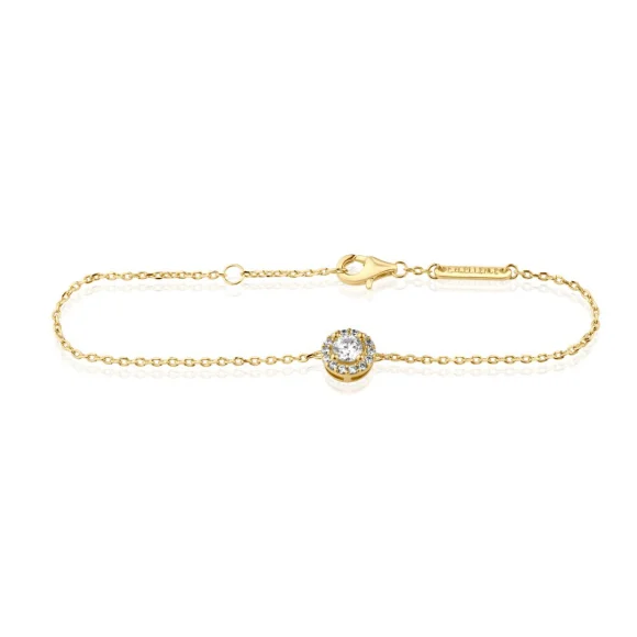 Gourmette marguerite Excellence Plaqué Or 18k 3Mic