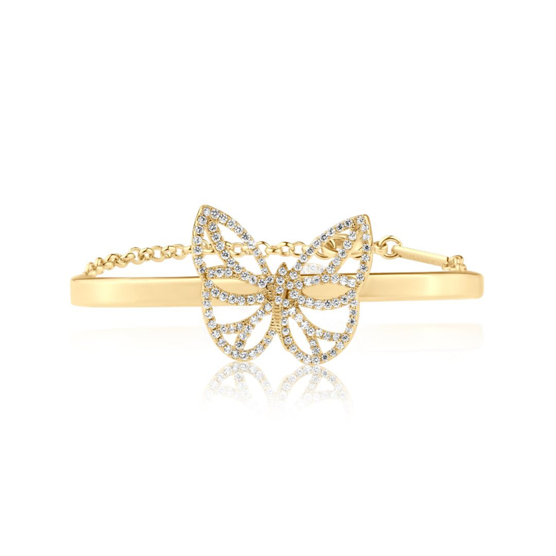 Bracelet papillon Excellence Plaqué Or 18k 3Mic