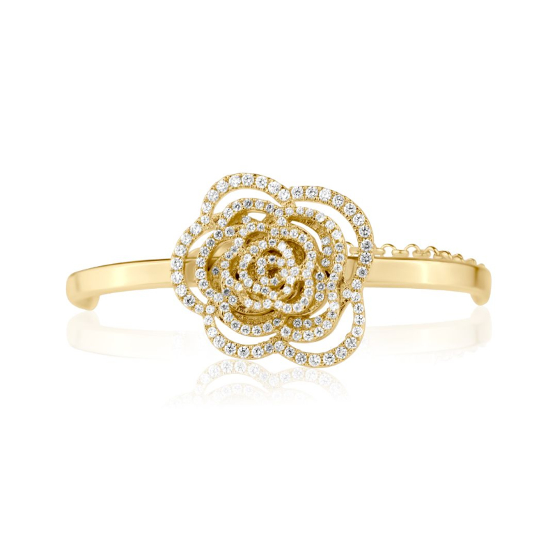 Bracelet camélia Excellence Plaqué Or 18k 3Mic