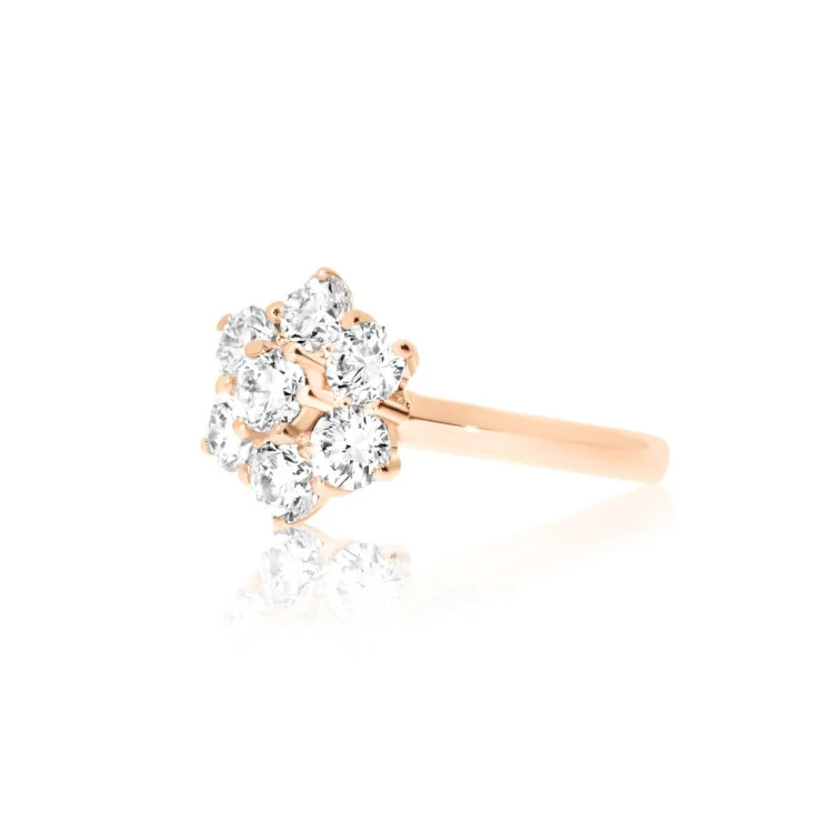 Bague marguerite Excellence Or rose 750/1000 & Diamants 2