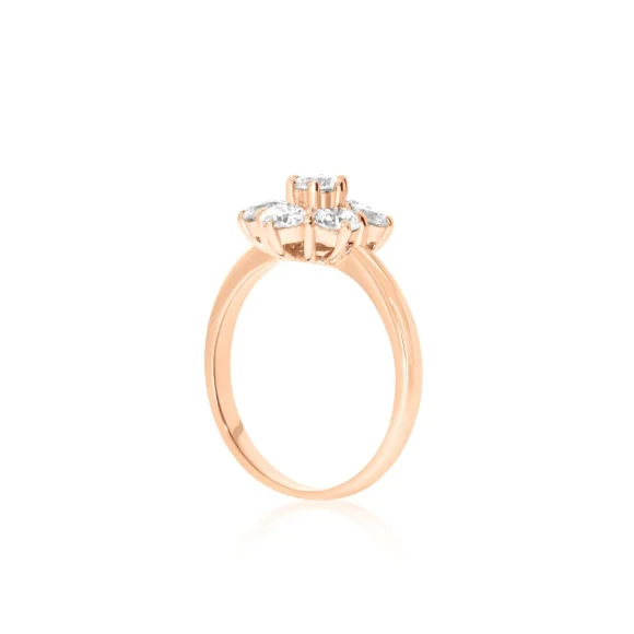 Bague marguerite Excellence Or rose 750/1000 & Diamants