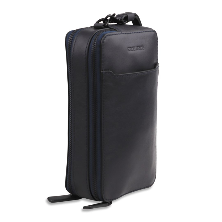 Pochette Excellence cuir véritable Italie bleu 2