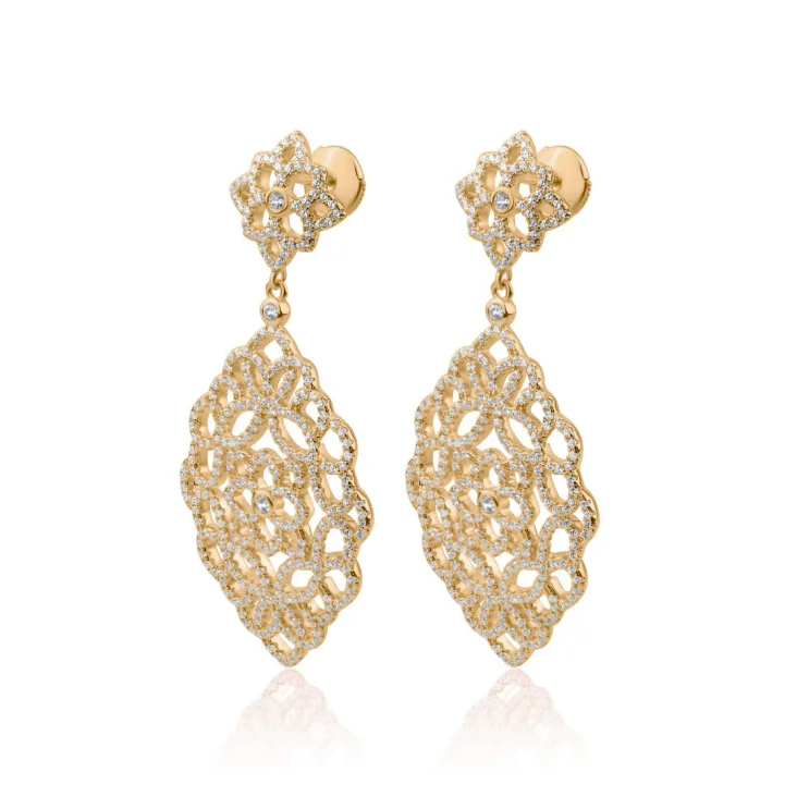Boucles d'oreilles pendantes Excellence Plaqué Or 18K 3Mic 2