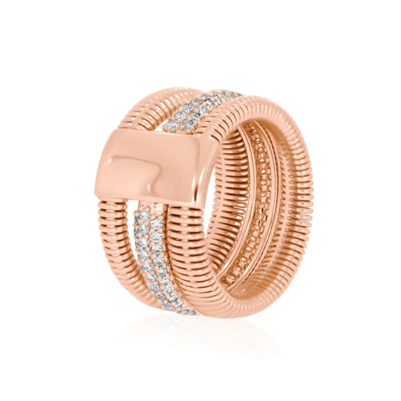Bague Excellence Or rose 750/1000 &... Bague Excellence Or rose 750/1000 &...