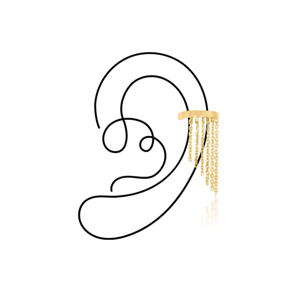 Mono boucle d'oreille Excellence Plaqué Or 18K 3Mic