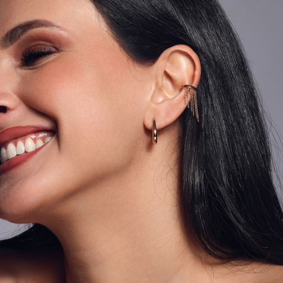 Mono boucle d'oreille Excellence Plaqué Or 18K 3Mic