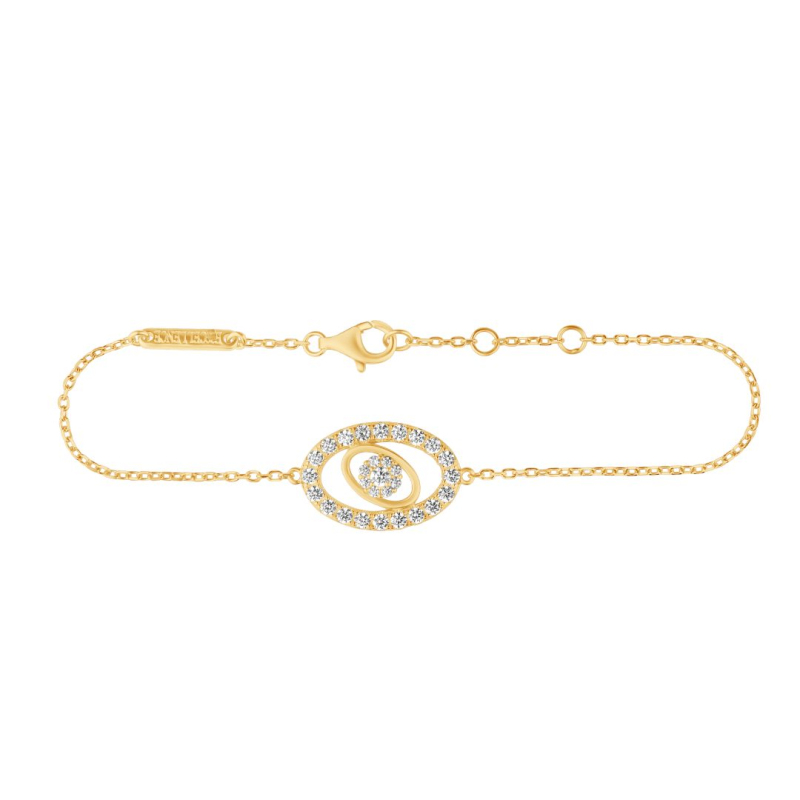 Gourmette marguerite Excellence Plaqué Or 18K 3Mic