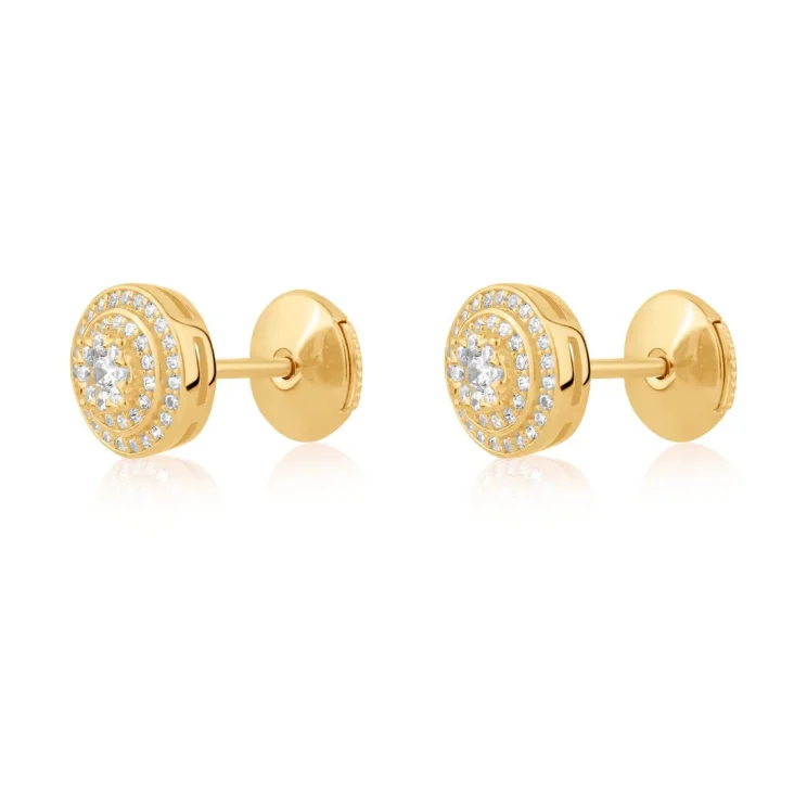 Puces d'oreilles marguerite Excellence Plaqué Or 18K 3Mic 2