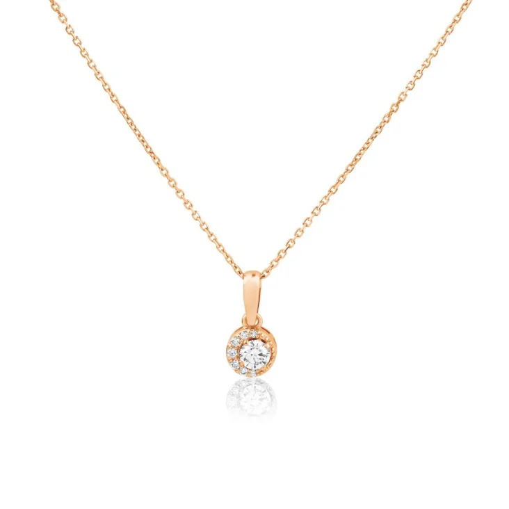 Pendentif marguerite Excellence Or rose 750/1000 & Diamants 2
