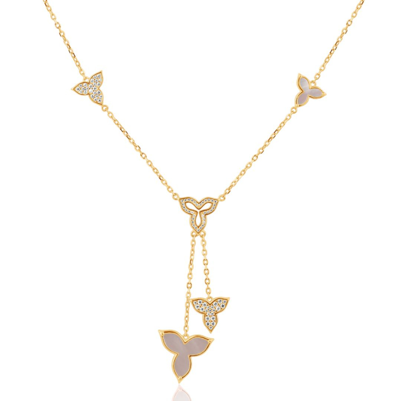 Collier flower Excellence Plaqué Or 18K 3Mic & MOP