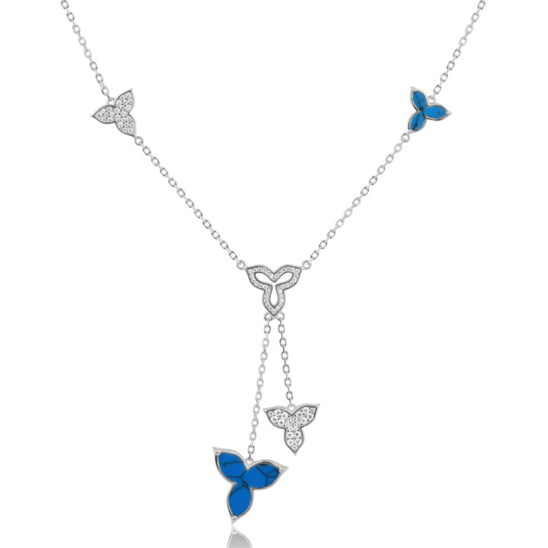 Collier flower Excellence Argent 925 Rh & TRK
