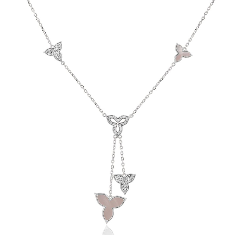 Collier flower Excellence Argent 925 Rh & MOP