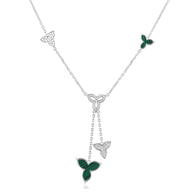 Collier flower Excellence Argent 925 Rh & MLK