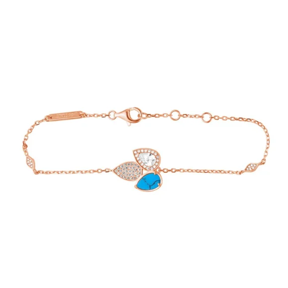 Gourmette Tulipe Excellence Argent 925 R.Gold & TRQ