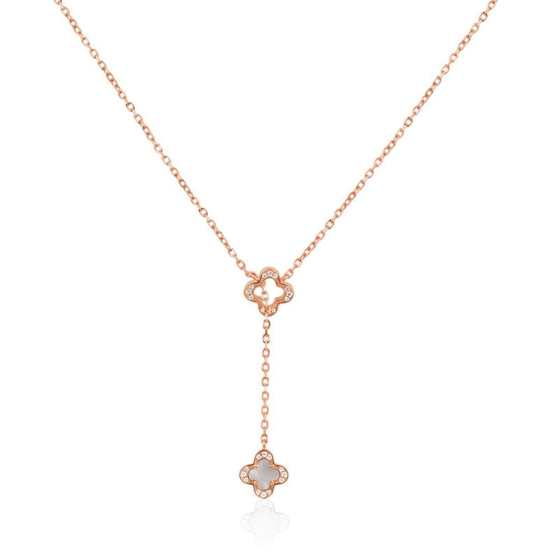 Collier trèfle Excellence Argent 925 R.Gold & MOP