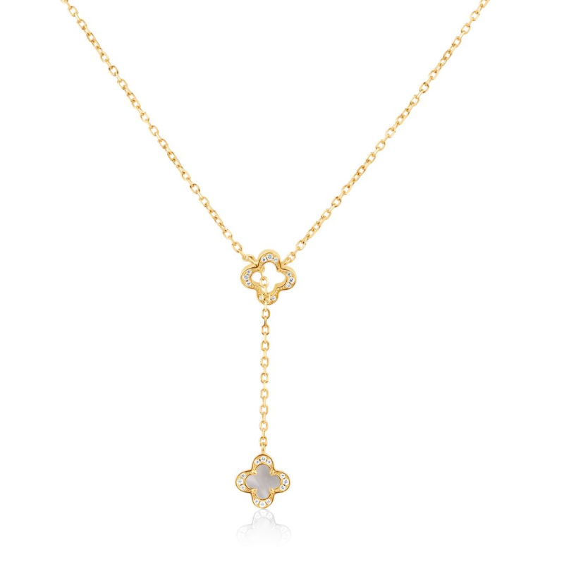 Collier trèfle Excellence Plaqué Or 18K 3Mic & MOP