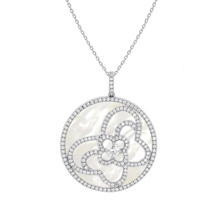 PENDENTIF ARGENT 925 RH & NACRE