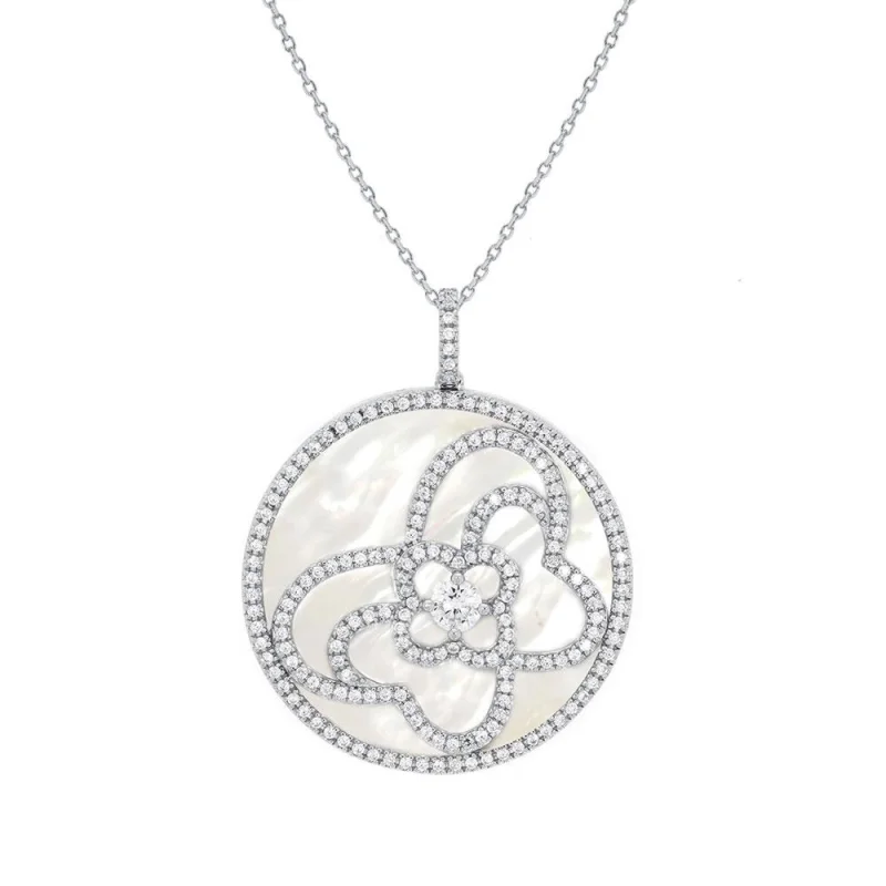 PENDENTIF ARGENT 925 RH & NACRE PENDENTIF ARGENT 925 RH & NACRE