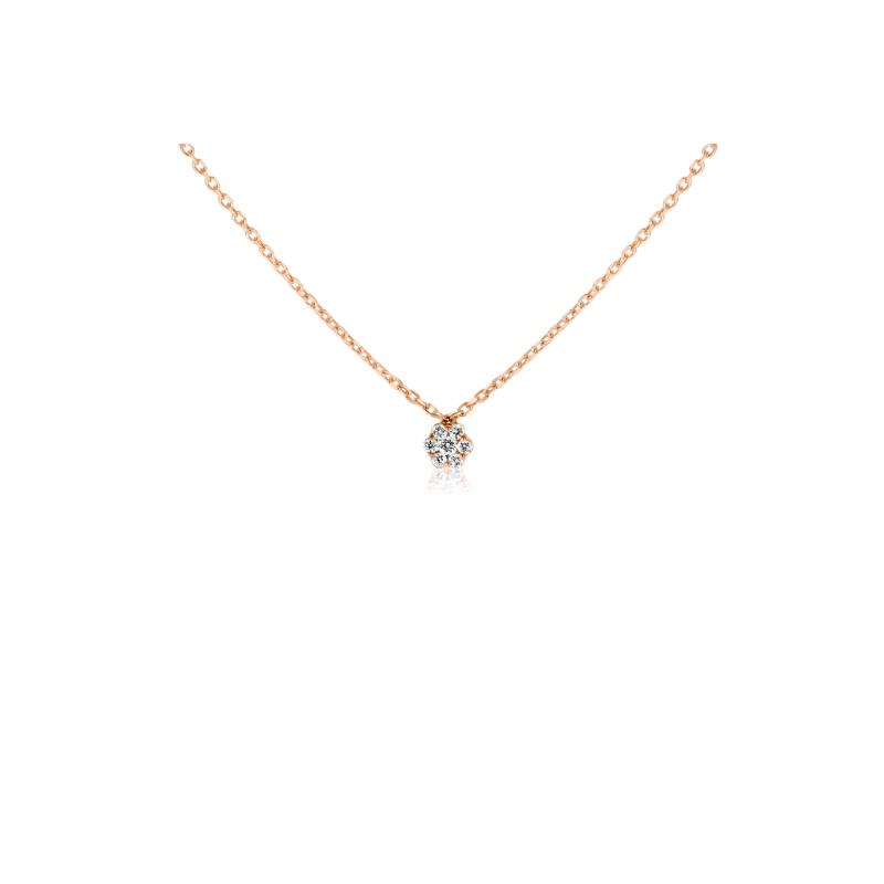 Collier marguerite Excellence Or rose 750/1000 & Diamants