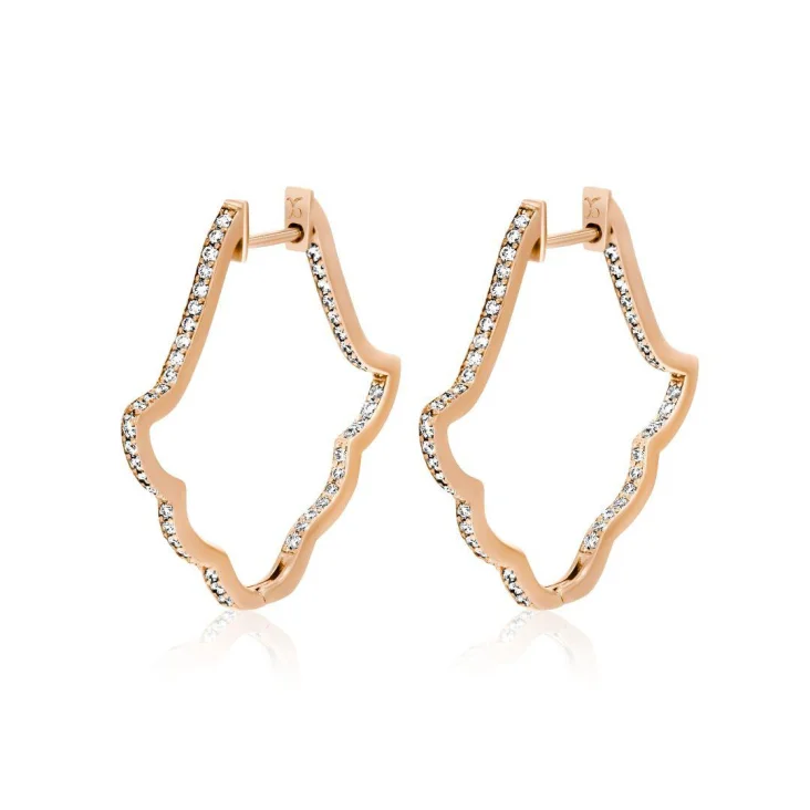 Créoles Excellence Or rose 750/1000 & Diamants