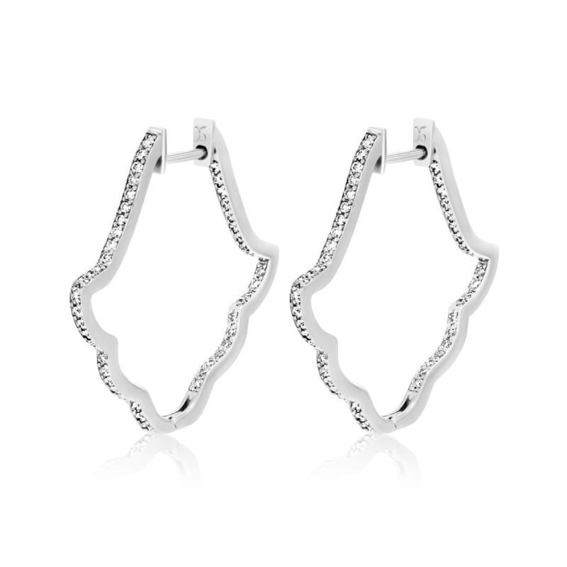 Créoles Excellence Or gris 750/1000 & Diamants
