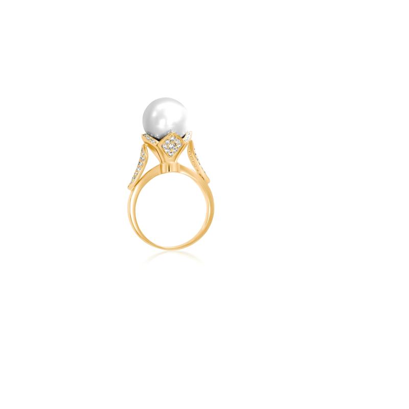 Bague Flower Excellence Or jaune 750/1000, FWP & Diamants