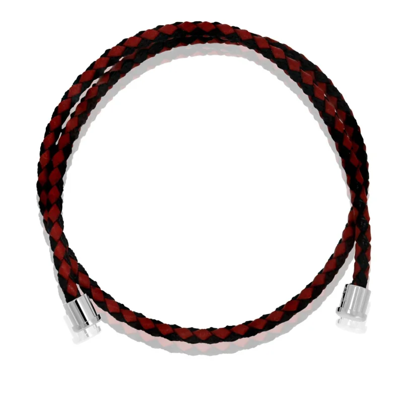 Cuir rouge 3mm DB Excellence Caméléon Acier 316L W Cuir rouge 3mm DB Excellence Caméléon Acier 316L W