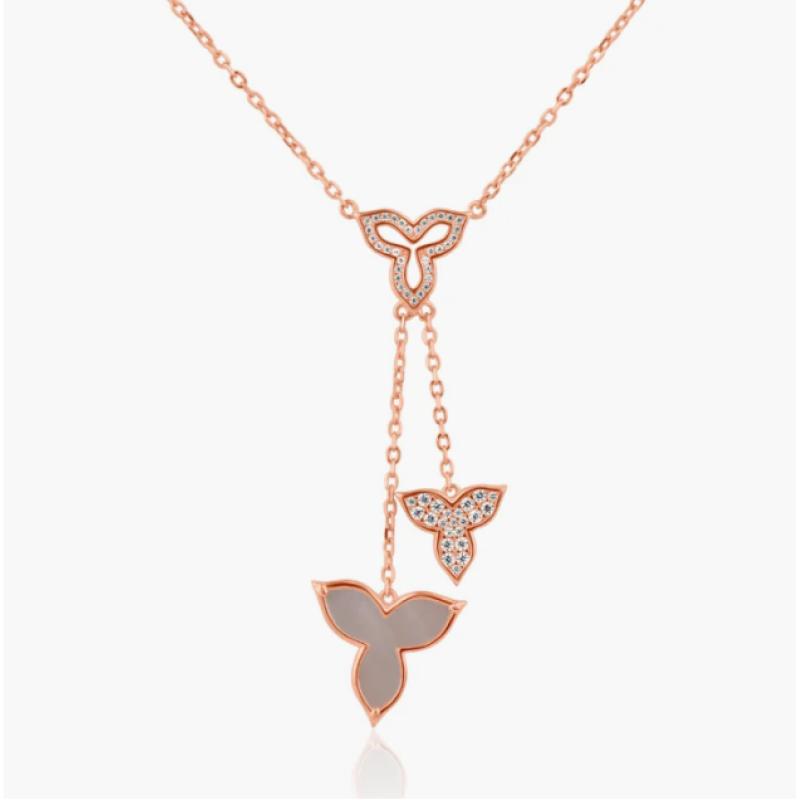 Collier flower Excellence Argent 925 R.Gold & MOP