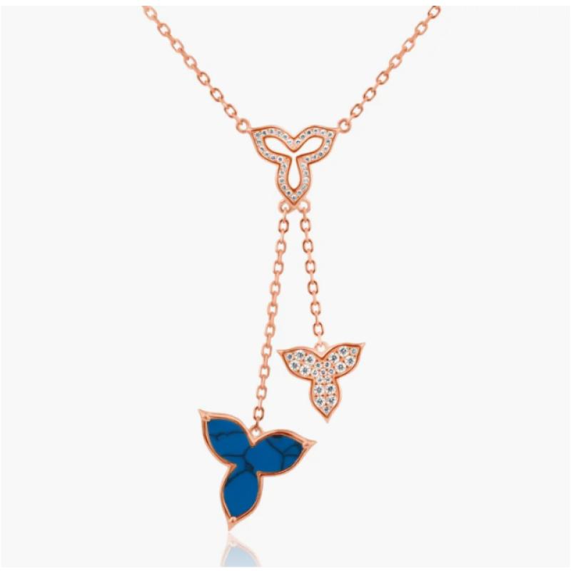 Collier flower Excellence Argent 925 R.Gold & TRK