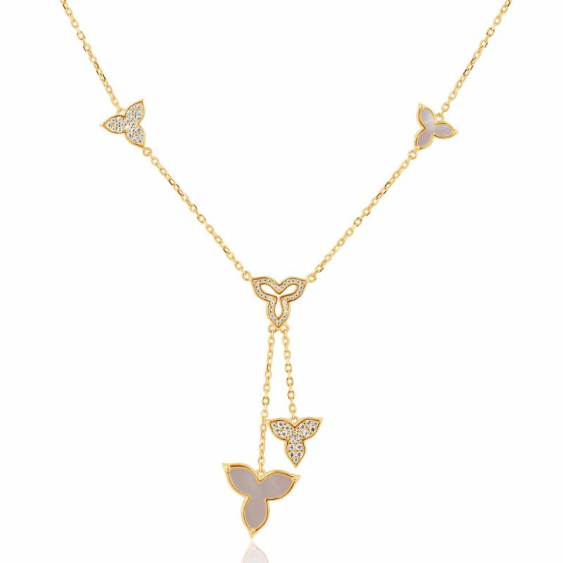 Collier flower Excellence Plaqué Or 18K 3Mic & MOP