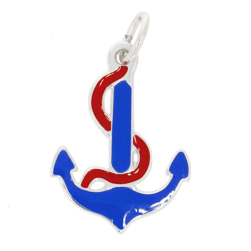 Pendentif Excellence Ancre en argent 925 RH & émail