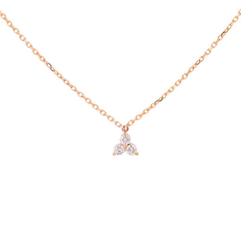 Collier trèfle Excellence Or rose 750/1000 & Diamants