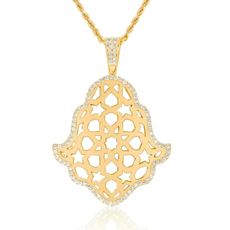 Pendentif Khmissa réversible Excellence Or jaune 750/1000...