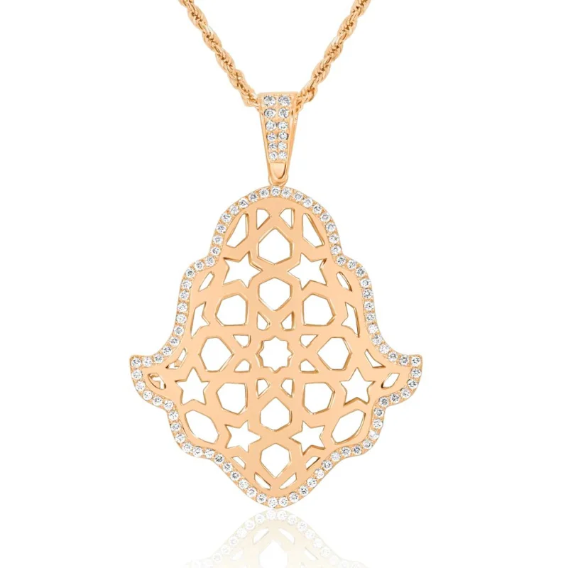 Pendentif Khmissa réversible Excellence Or rose 750/1000 & Diamants Pendentif Khmissa réversible Excellence Or rose 750/1000 & Diamants