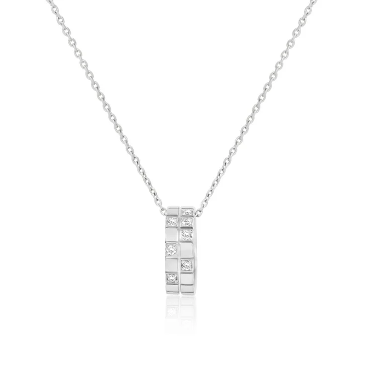 Collier ring Excellence Or gris 750/1000 & Diamants