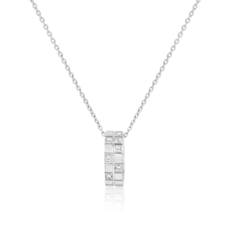 Collier Excellence Or gris 750/1000 & Diamants