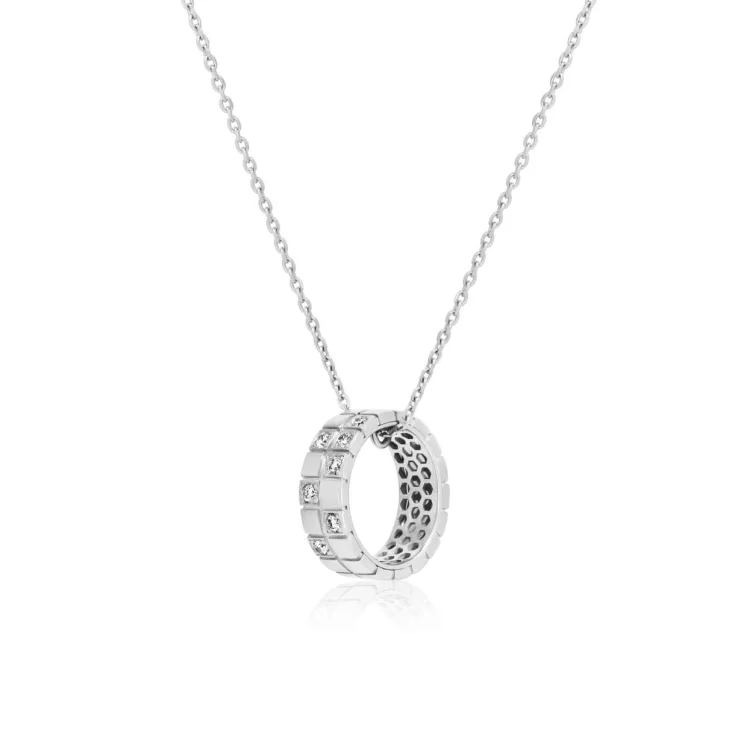 Collier ring Excellence Or gris 750/1000 & Diamants 2