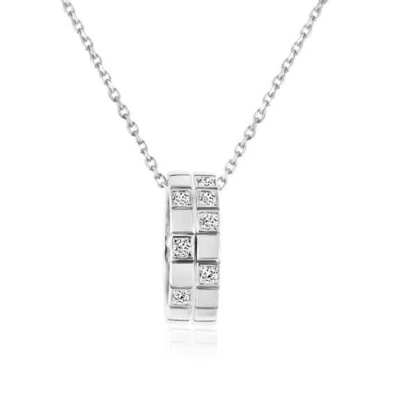Collier ring Excellence Or gris 750/1000 & Diamants