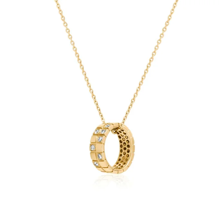 Collier ring Excellence Or Jaune 750/1000 & Diamants 2