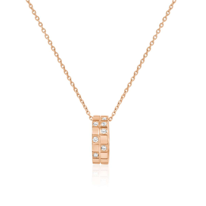 Collier Excellence Or rose 750/1000 & Diamants