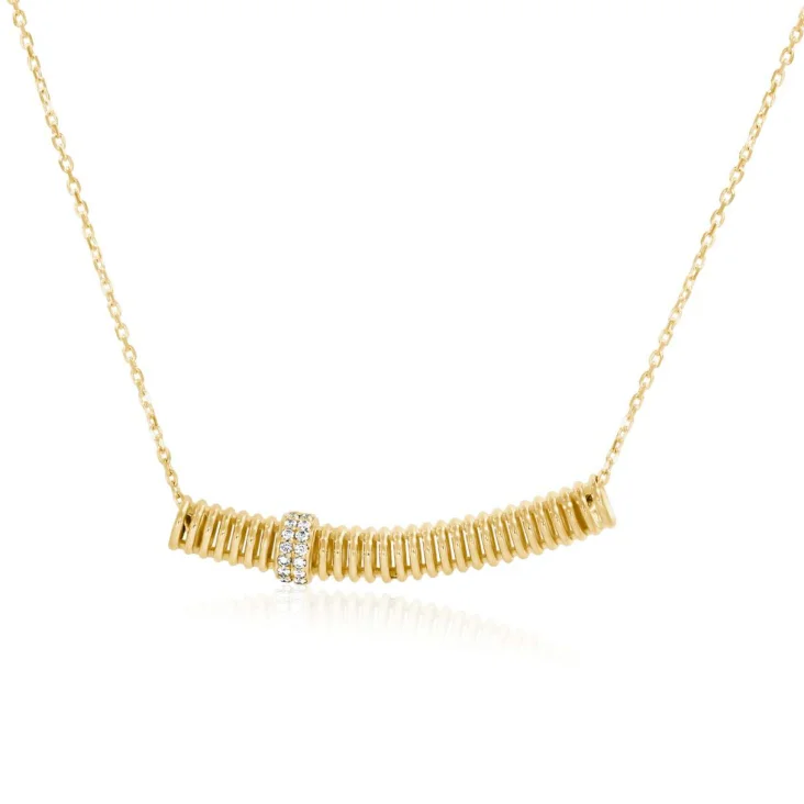 Collier tube spirale Excellence Or Jaune 750/1000 & Diamants
