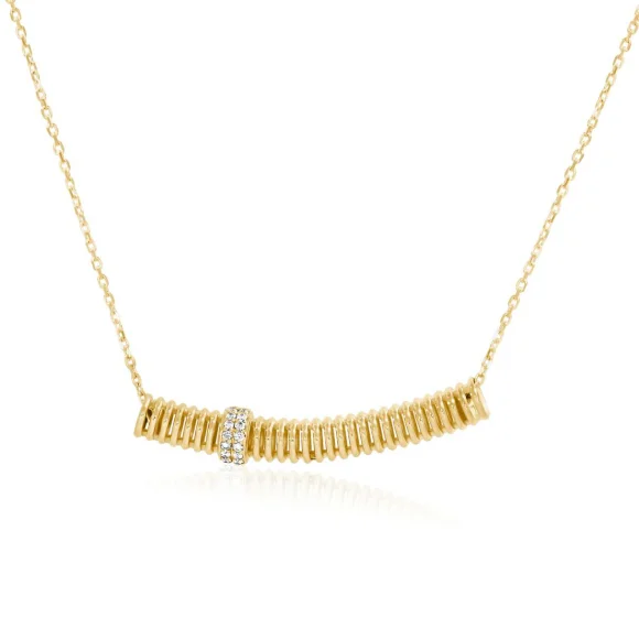 Collier tube spirale Excellence Or Jaune 750/1000 & Diamants