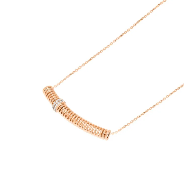 Collier tube spirale Excellence Or rose 750/1000 & Diamants 2